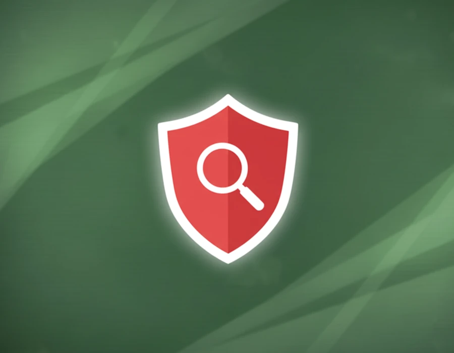 Image of red shield and magnifying glass symbolising detection and response.